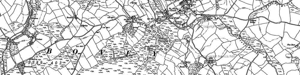 Old map of Bovey Castle in 1884