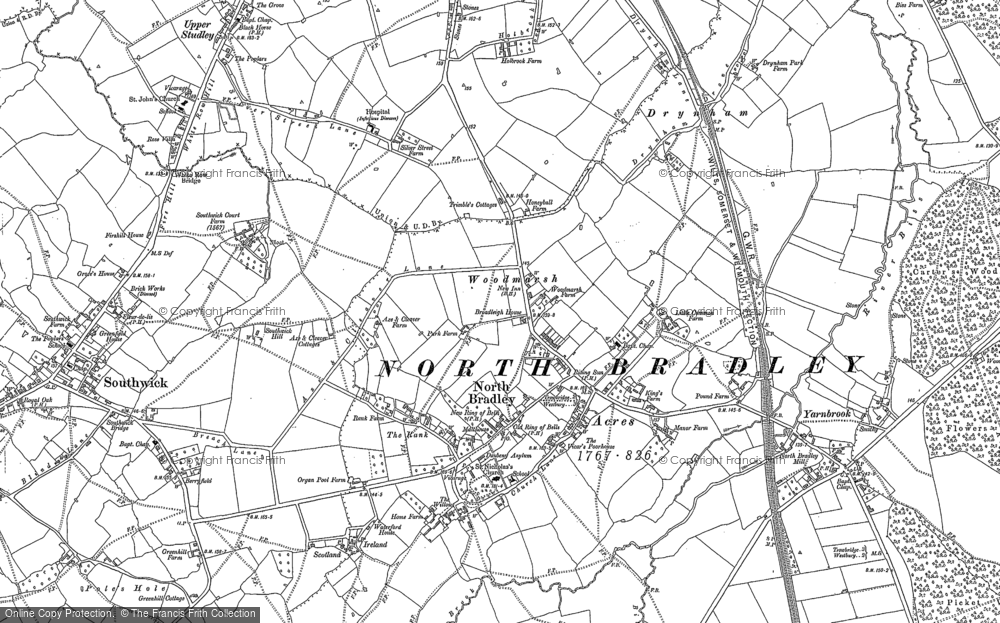 Old Map of Historic Map covering Drynham in 1922