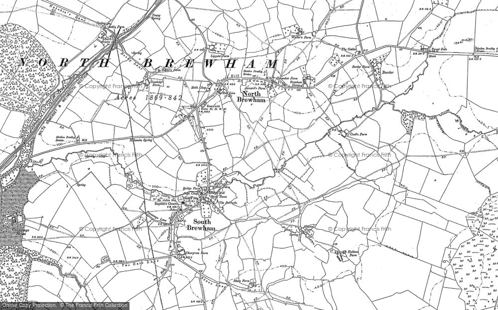 Old Map of North Brewham, 1884 - 1902 in 1884