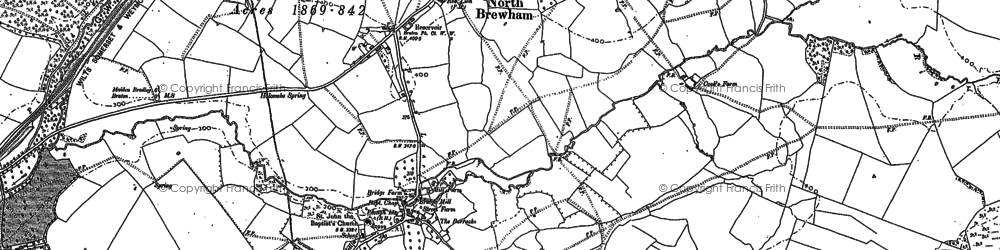 Old map of North Brewham in 1884