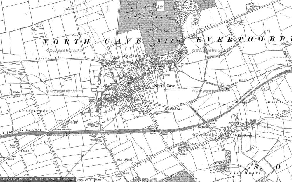 Old Map of North Cave, 1888 - 1889 in 1888
