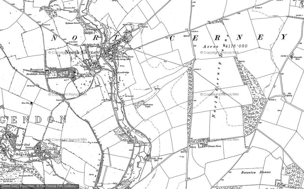 Old Map of North Cerney, 1882 in 1882