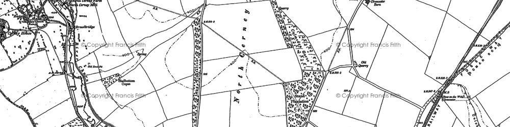 Old map of North Cerney Downs in 1882