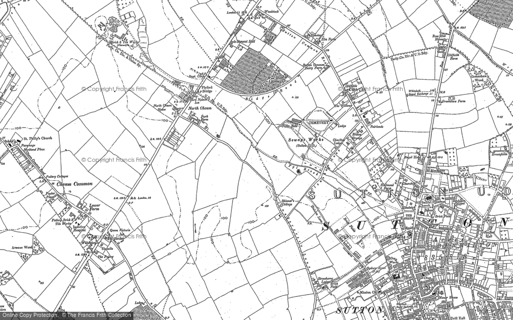 Old Map of North Cheam, 1894 - 1895 in 1894