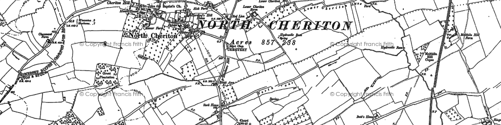 Old map of North Cheriton in 1885