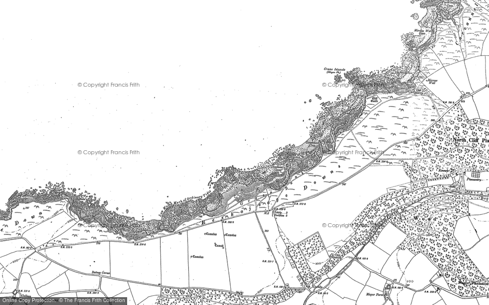 Old Map of Historic Map covering Basset's Cove in 1878