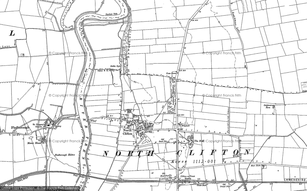 Old Map of North Clifton, 1884 - 1899 in 1884