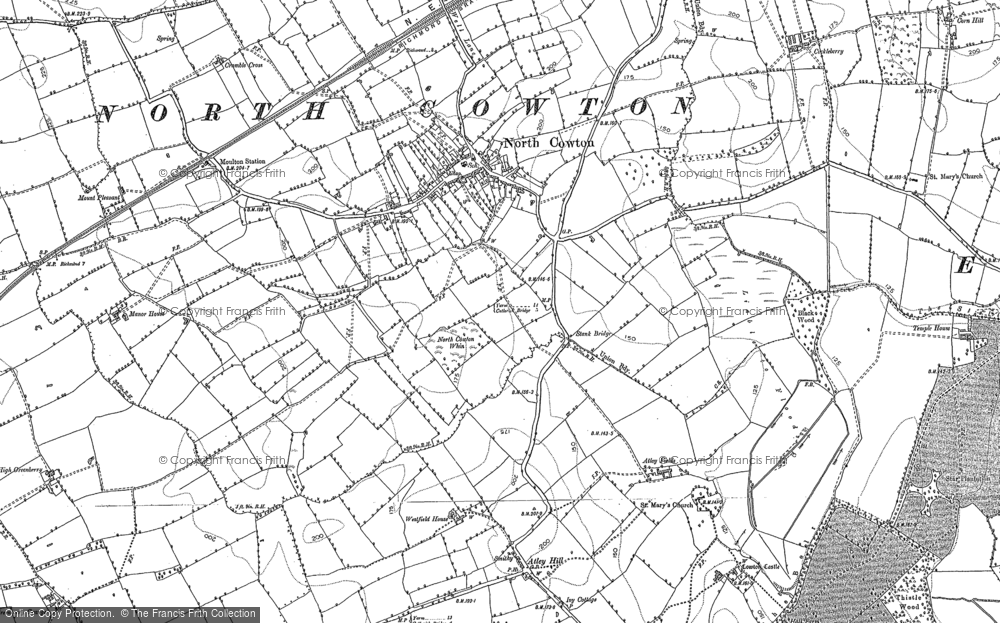 Old Map of North Cowton, 1892 in 1892