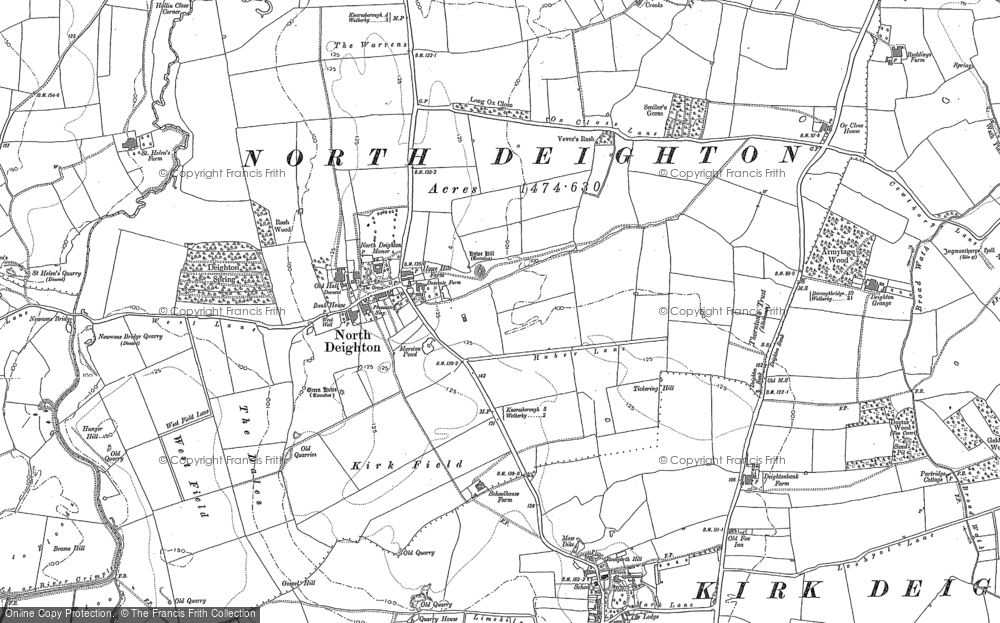 Old Map of North Deighton, 1892 in 1892