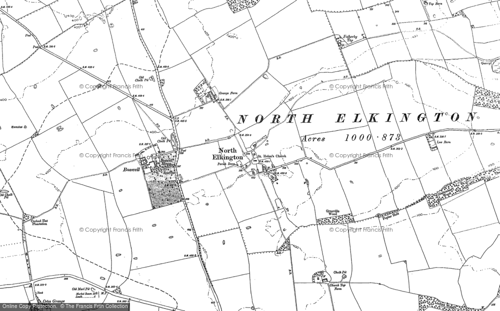 Old Map of Historic Map covering Boswell Ho in 1887