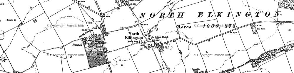 Old map of North Elkington in 1887