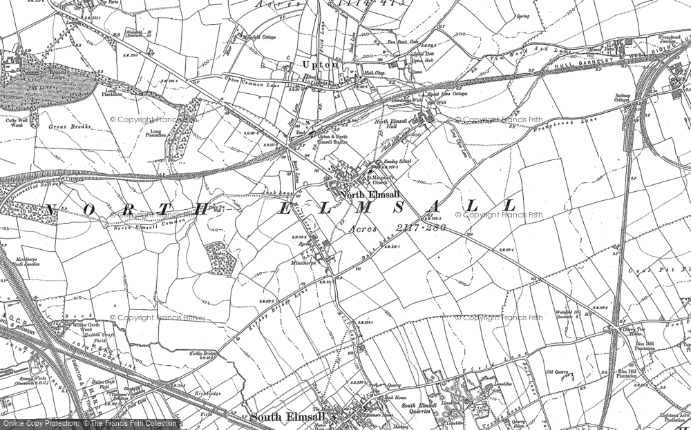 Old Map of North Elmsall, 1891 in 1891
