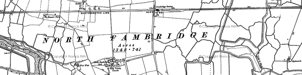 Old map of South Fambridge in 1895