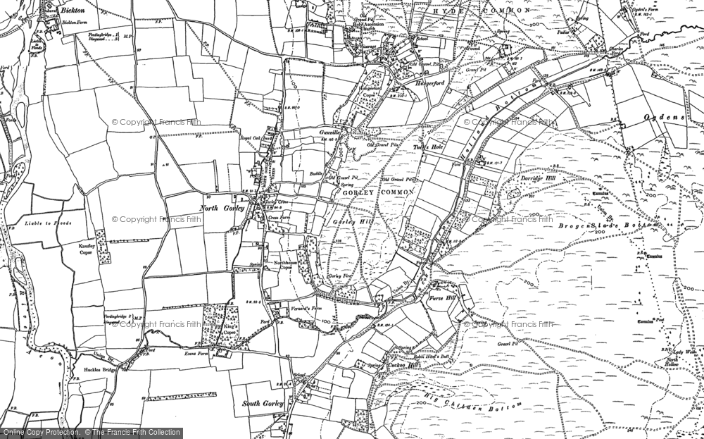 Old Map of North Gorley, 1907 - 1908 in 1907