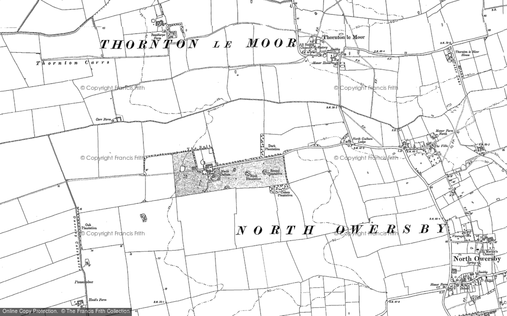 Old Map of Historic Map covering Winghale Priory in 1886
