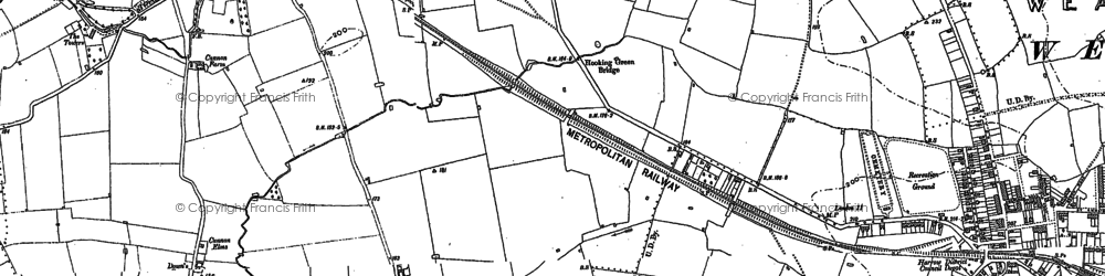 Old map of Headstone in 1894