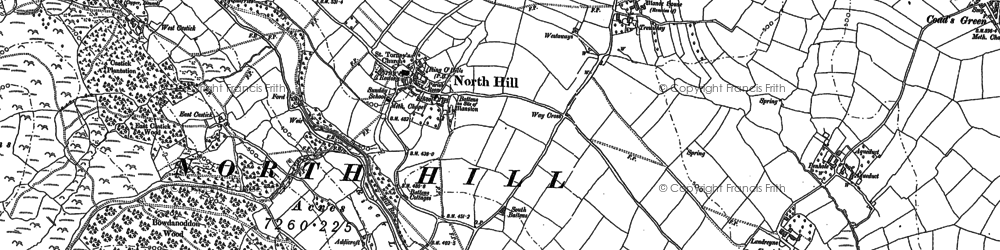 Old map of North Hill in 1882