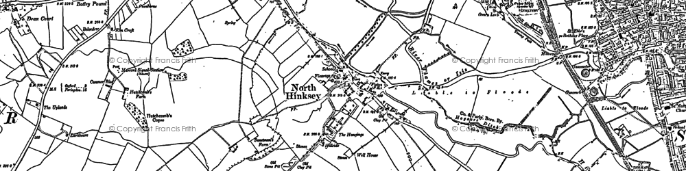 Old map of North Hinksey Village in 1898