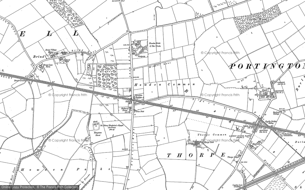 Old Map of North Howden, 1889 in 1889