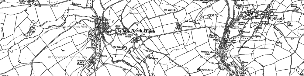 Old map of North Huish in 1886