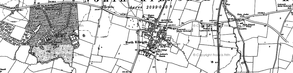 Old map of North Kilworth in 1885