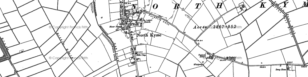 Old map of North Kyme in 1887