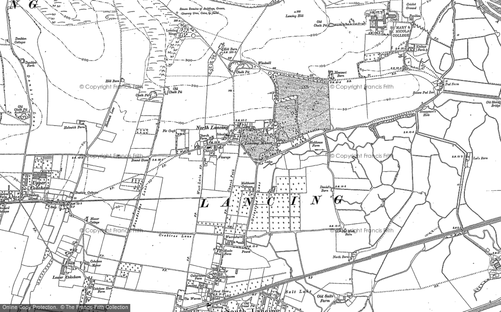 Old Map of North Lancing, 1896 - 1909 in 1896