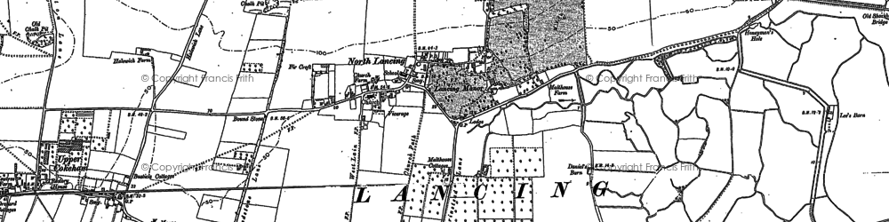 Old map of North Lancing in 1896