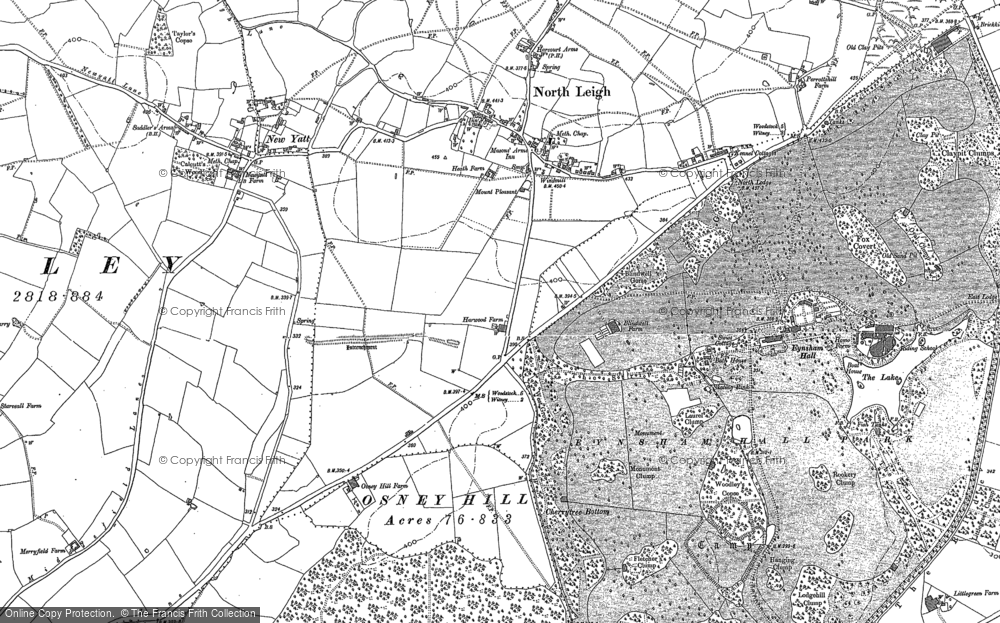 Old Map of Historic Map covering Eynsham Hall in 1898