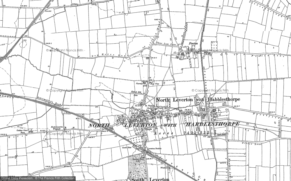 Old Map of North Leverton with Habblesthorpe, 1898 in 1898