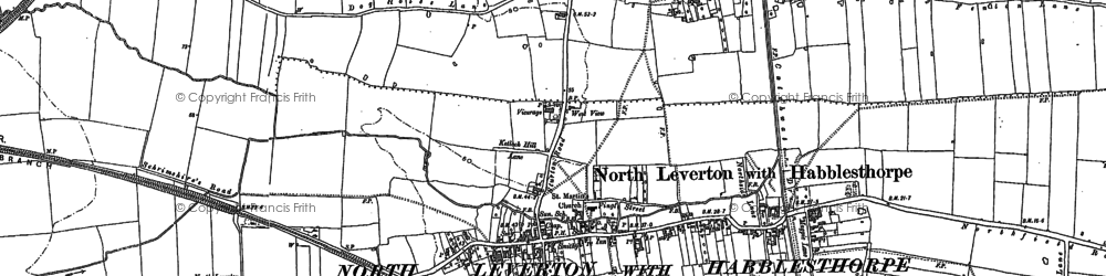 Old map of North Leverton with Habblesthorpe in 1898