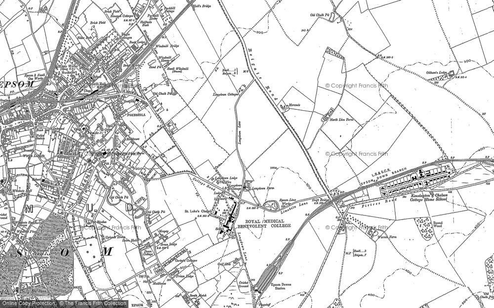 Old Map of Historic Map covering Drift Bridge in 1894