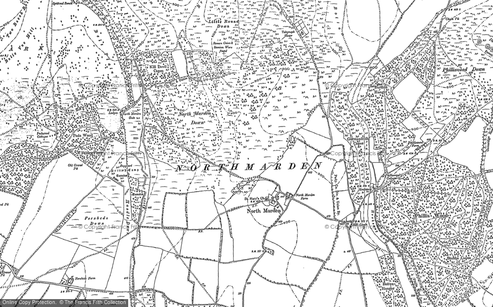 Old Map of North Marden, 1896 - 1910 in 1896