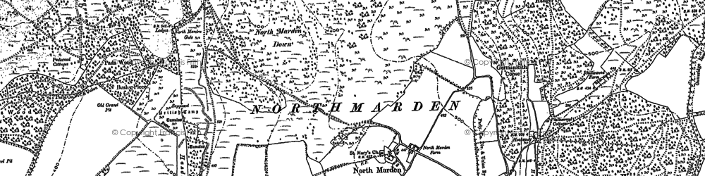 Old map of North Marden in 1896