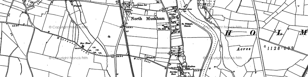Old map of North Muskham in 1884