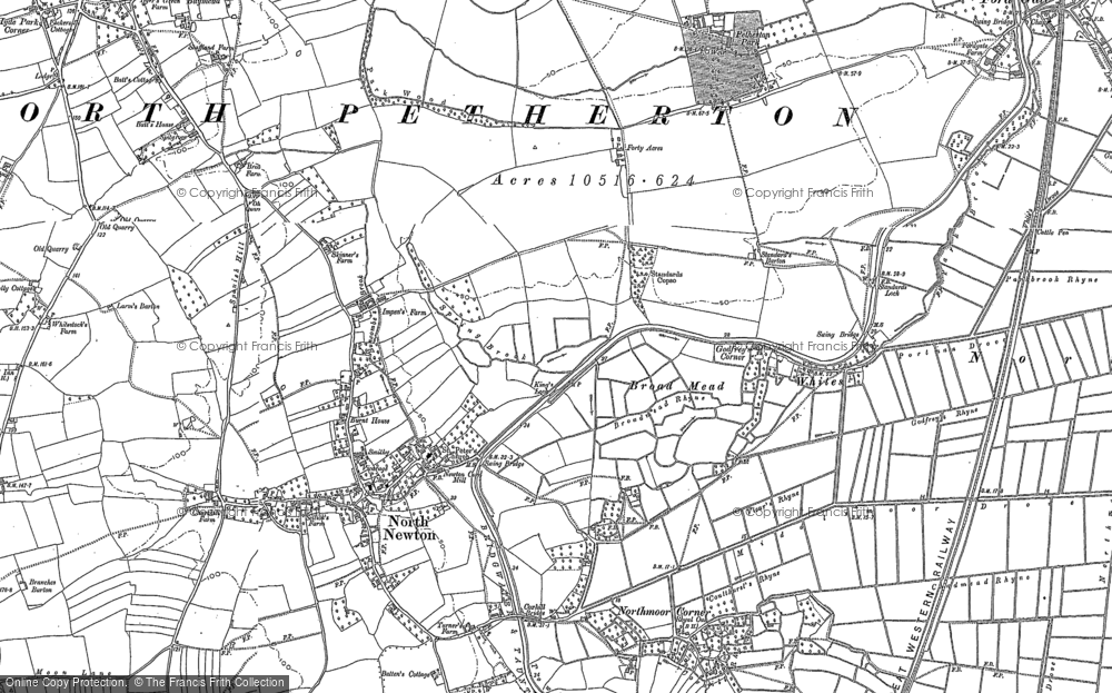 Old Map of Historic Map covering Hedging in 1888