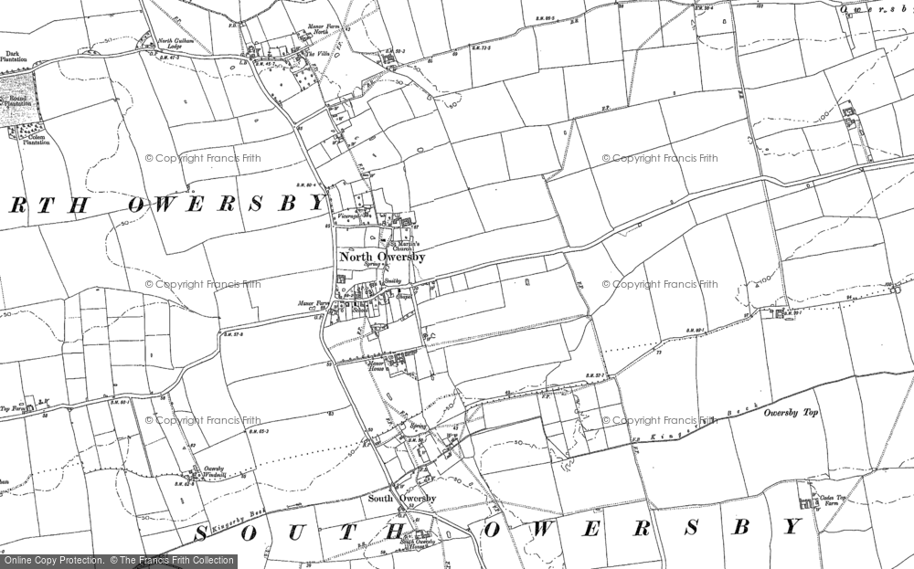 Old Map of Historic Map covering Tattershall Ho in 1886