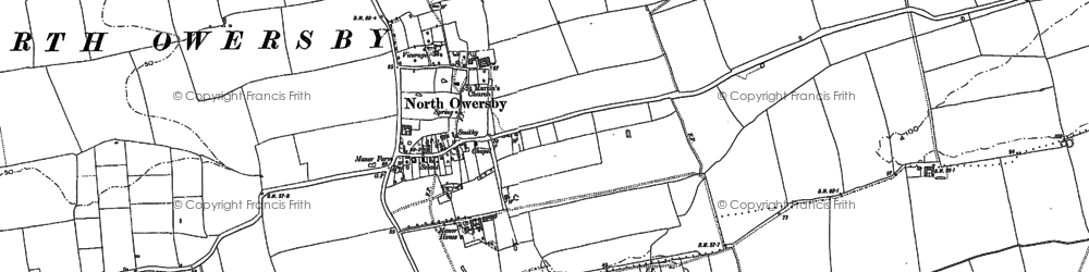 Old map of North Owersby in 1886
