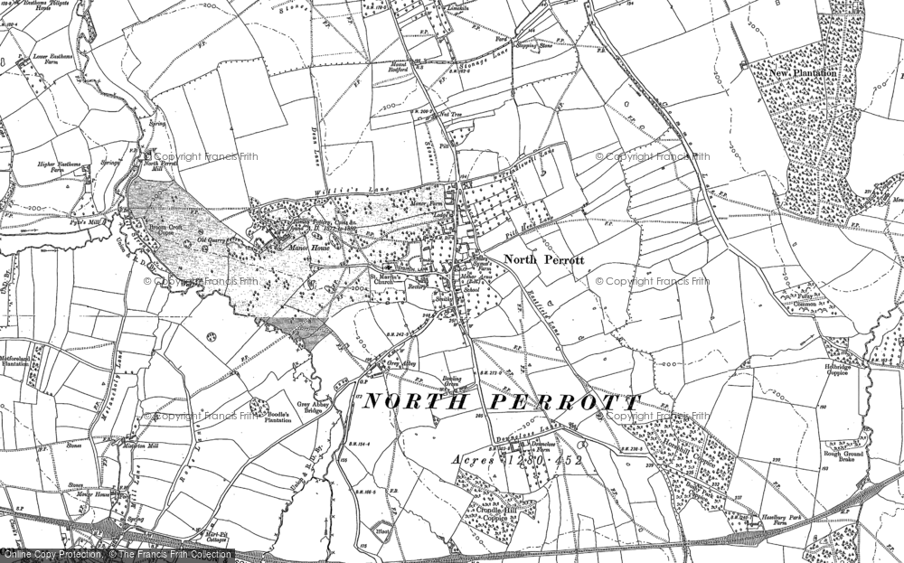 Old Map of North Perrott, 1886 - 1901 in 1886