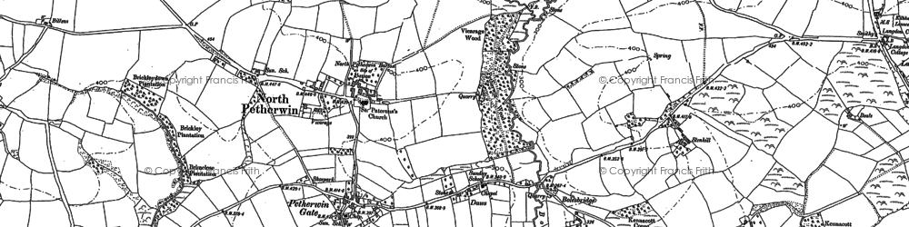 Old map of Trillacott in 1882