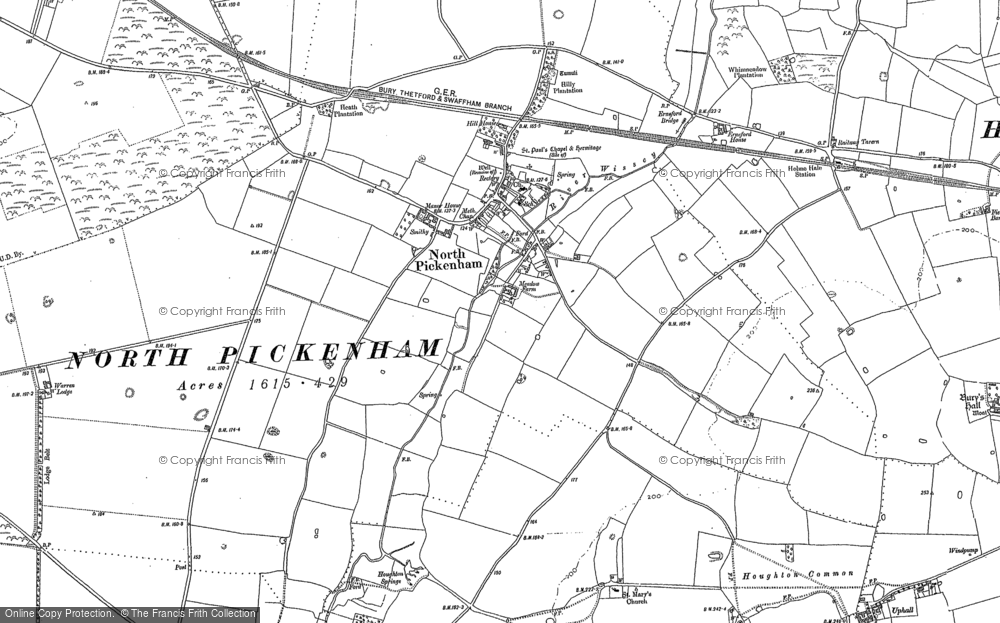 Old Map of North Pickenham, 1883 in 1883