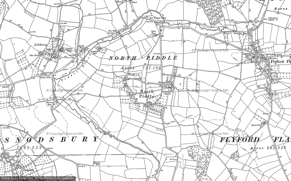 Old Map of Historic Map covering Libbery in 1884