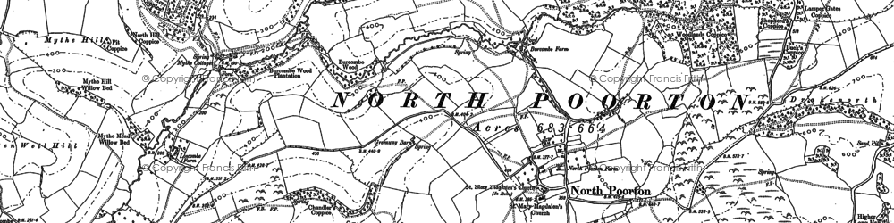Old map of Burcombe in 1886