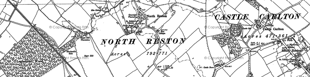 Old map of North Reston in 1888