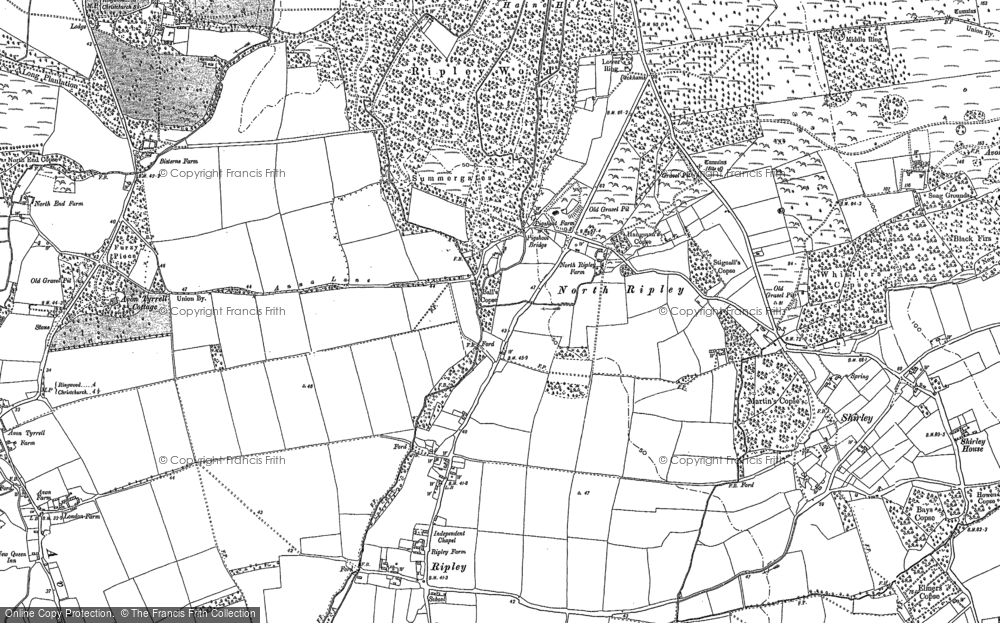 Old Map of North Ripley, 1896 - 1907 in 1896