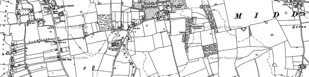Old map of North Runcton in 1884