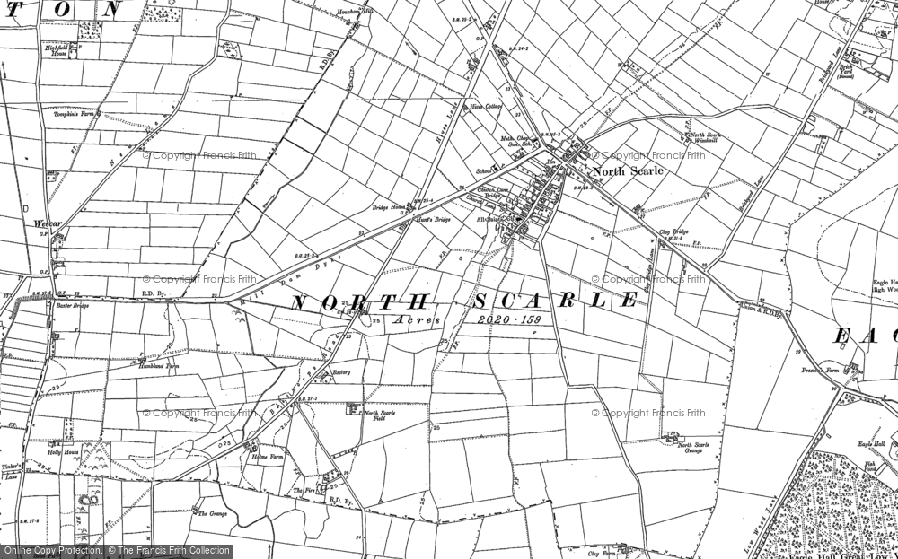 Old Map of North Scarle, 1899 in 1899