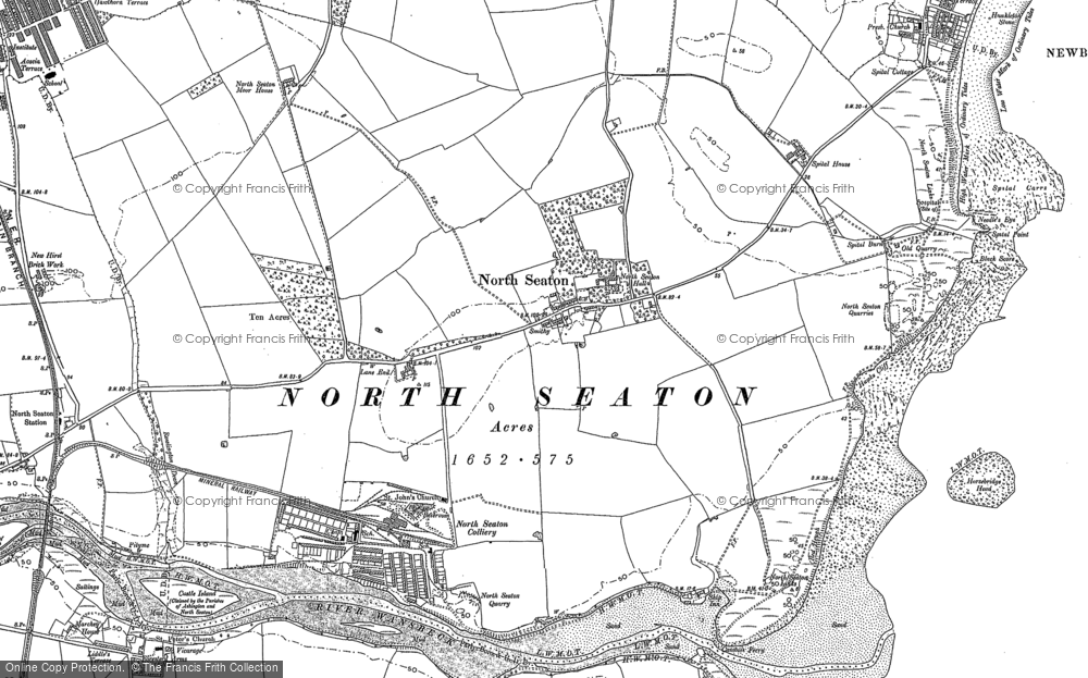 Old Map of North Seaton, 1896 in 1896