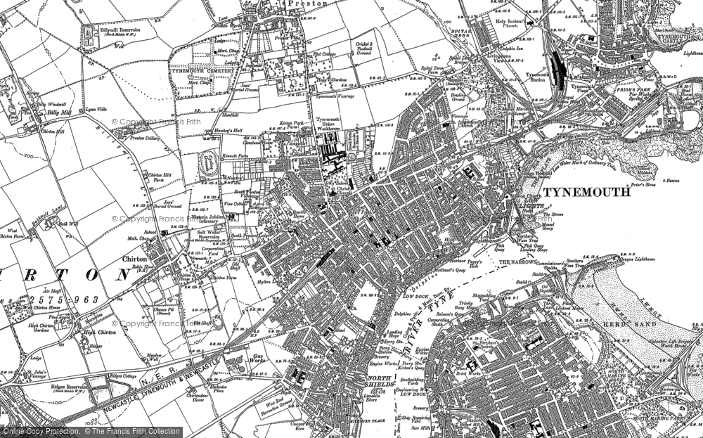 Old Map of North Shields, 1895 in 1895