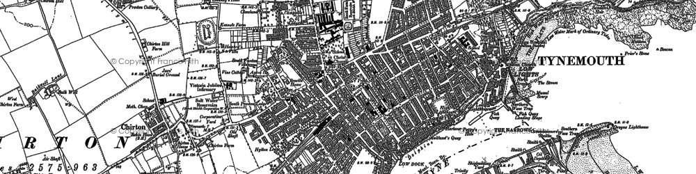 Old map of North Shields in 1895